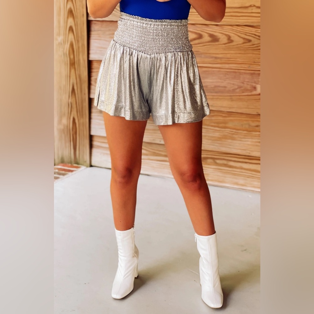 TCEC Metallic High Waisted Shorts